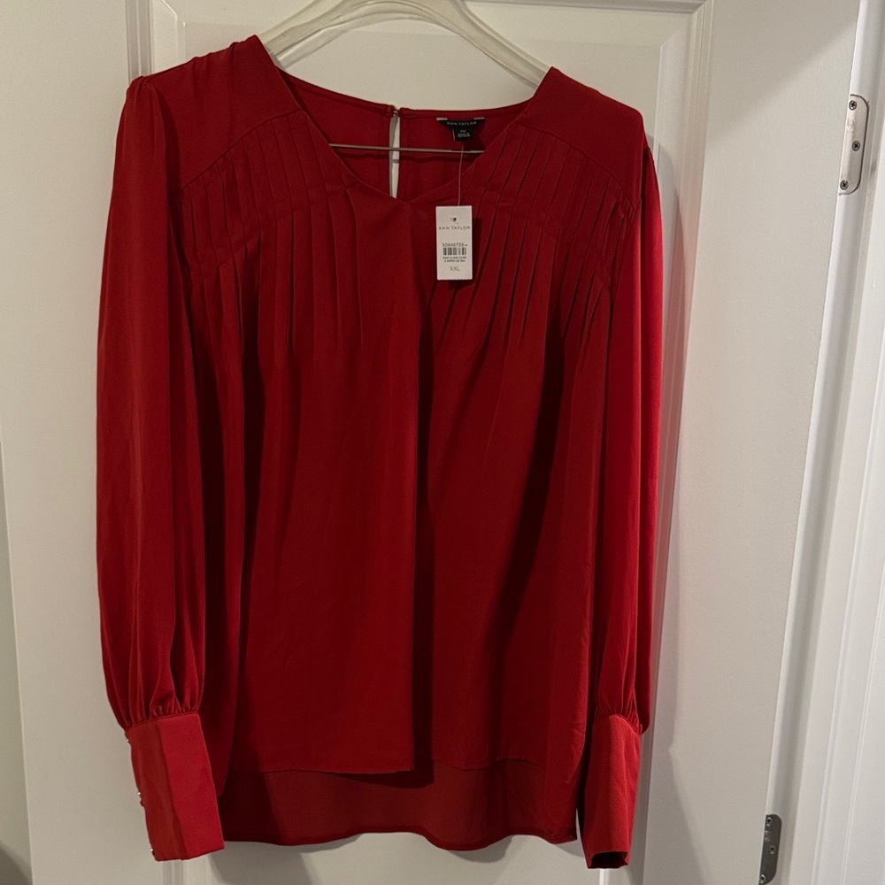 Ann Taylor Vibrant Red Blouse